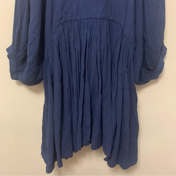 ANTHROPOLOGIE Sundry Boho Tunic Dress Navy Blue Size Medium New NWT - Picture 11 of 16